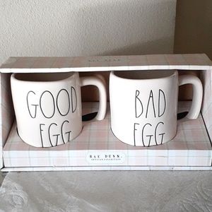 🆕️*NWT* RAE DUNN "GOOD EGG" "BAD EGG" MUG SET ~ ARTISAN COLLECTION BY MAGENTA